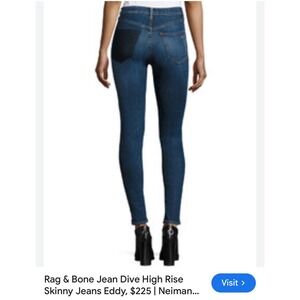 Rag & Bone Eddy High Rise Skinny Jeans‎ Dark Wash Denim Casual Size 32